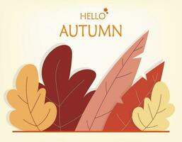 Tree and leaves for Autumn season background style. Welcome Autumn season concept. vector