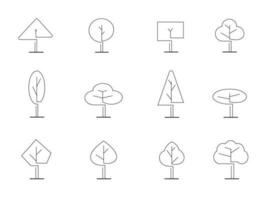 Black tree Symbol style and white background. vector