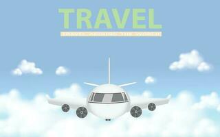 Travel background with planes hopping around points on the world. picture for your trip. vector