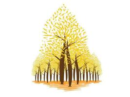 Trees with Yellow and orange leaves look beautiful and refreshing. for Autumn vector