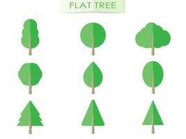 Collection of flat trees Icon. Can be used to illustrate any nature or healthy lifestyle topic. vector