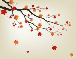 Tree and leaves for Autumn season background style. Welcome Autumn season concept. vector