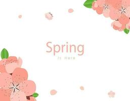 Hello spring banner. Trendy texture. Season vocation, weekend, holiday logo. Spring Time Wallpaper. Happy spring Day. Spring vector Lettering text. Fashionable styling. Flower vector.