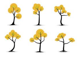 otoño árbol conjunto , un variedad de naranja arboles para tu laboral. vector