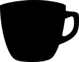 coffee or tea mug black and white silhouette vector