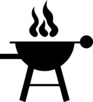 barbecue grill object black and white silhouette vector