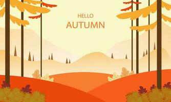 Tree and leaves for Autumn season background style. Welcome Autumn season concept. vector