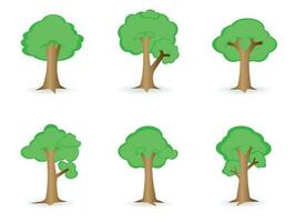 Collection of flat trees Icon. Can be used to illustrate any nature or healthy lifestyle topic. vector