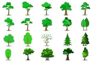 Collection of flat trees Icon. Can be used to illustrate any nature or healthy lifestyle topic. vector