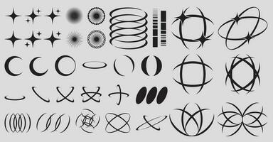Y2K retro style elements. Universal forms for design, projects, posters, banners and business cards. vector