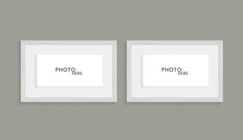 Two wooden texture frame on isolated dark wall, uded in photo mock up vector design templates