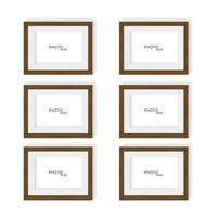 Groups of wooden frames texture template vector design, wooden texture realistic frame for art of wall mock up vector illustration Elements