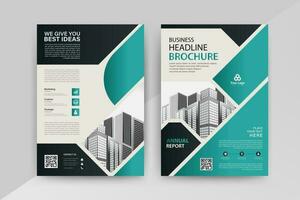 Business abstract vector template for Flyer, Brochure, AnnualReport, Magazine, Poster, Corporate Presentation, Portfolio, Market, infographic With Blue and Cyan color size A4, Front and back.