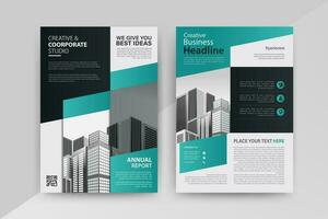 Business abstract vector template for Flyer, Brochure, AnnualReport, Magazine, Poster, Corporate Presentation, Portfolio, Market, infographic With Blue and Cyan color size A4, Front and back.