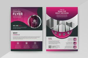 Business abstract vector template for Flyer, Brochure, AnnualReport, Magazine, Poster, Corporate Presentation, Portfolio, Market, infographic With Purple and Black color size A4, Front and back.