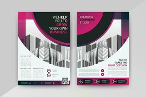 Business abstract vector template for Flyer, Brochure, AnnualReport, Magazine, Poster, Corporate Presentation, Portfolio, Market, infographic With Purple and Black color size A4, Front and back.