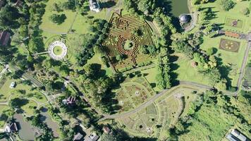 Aerial view of The Taman Bunga Nusantara or Flower Garden Nusantara, a travel destination located in Cianjur. Cianjur, Indonesia, July 6, 2022 photo