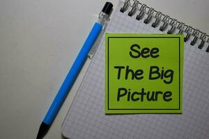 See The Big Picture write on sticky note isolated on Office Desk. photo