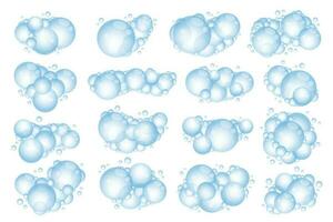 jabón espuma burbujas dibujos animados bañera jabonaduras de champú. vector ilustración aislado en blanco antecedentes