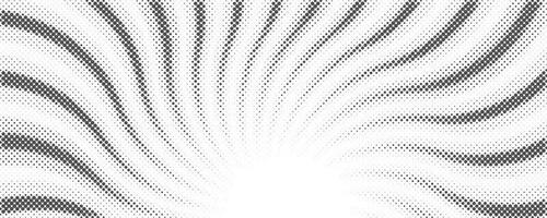Sun rays halftone background. White and grey radial swirl abstract comic pattern. Vector explosion abstract lines backdrop