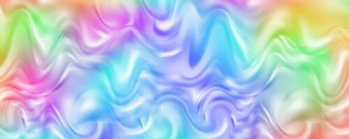 Rainbow background with waves of fluid. Abstract pastel gradient wallpaper with bright vibrant colors. Vector unicorn holographic backdrop.