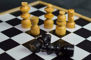 Chess board game for ideas and strategy. Business concept, leader and  success photo