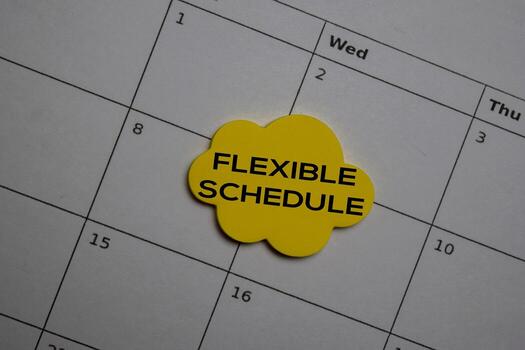 Flexible Schedule write on calendar. Reminder or Schedule Concepts photo