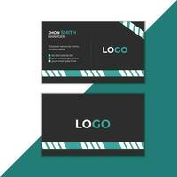 Front And Back View Of Modern Business Card Design In Black Color vector