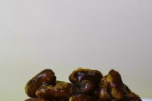 Ramadan Kareem Festive, close up of dates and Islamic Holy Month Greeting Card. Free space for your text photo