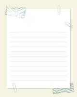 Vintage paper blank for notes reminders to do list, with stamp. Scrapbooking , decoupage. vector