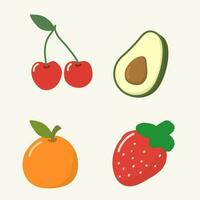 Hand drawn adorable fruit collection, Cute hand drawn fruit set vector