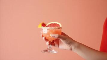 Glass of grapefruit margarita Illustration photo