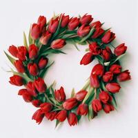 Wreath of tulips. Illustration photo