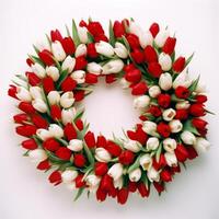 Wreath of tulips. Illustration photo