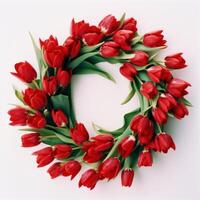 Wreath of tulips. Illustration photo