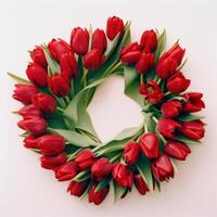 Wreath of tulips. Illustration photo
