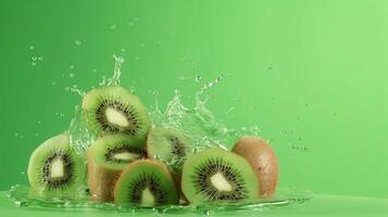 Kiwi green background. Illustration photo