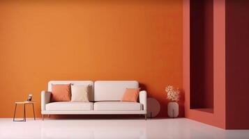 Interior design with sofa. Illustration photo