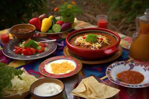 Mexican food background. Illustration photo