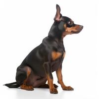 Pinscher dog isolated. Illustration photo