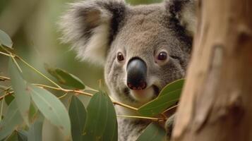 Koala natural background. Illustration photo