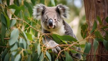 Koala natural background. Illustration photo