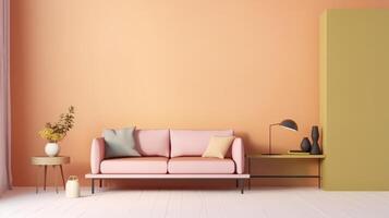 interior diseño con sofá. ilustración ai generativo foto