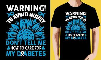 diabetes camiseta diseño vector