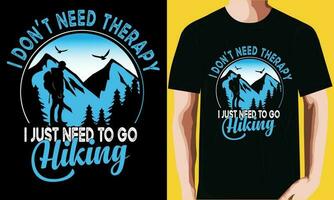 Hiking T-shirt Design. vector