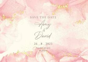 Decorative hand painted save the date invitation design vector