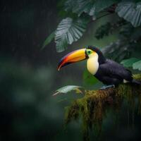 Toucan natural background. Illustration photo