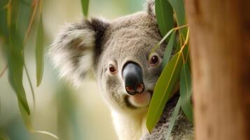 Koala natural background. Illustration AI Generative photo