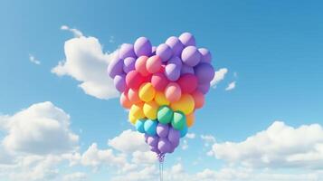 Colorful rainbow air balloons. Illustration photo