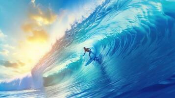 Surfer in ocean. Illustration photo